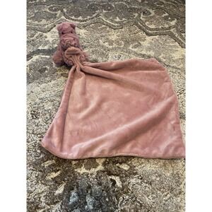 Jellycat Mauve Pink Fuddlewuddle Hippo Lovey Soother Security Blanket Toy